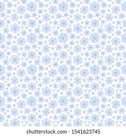Seamless vector doodle pattern with detailed snowflakes. Nice vector background, perfect for wallpaper, wrapping paper or textile.