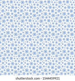 Seamless vector doodle pattern with detailed snowflakes. Nice vector background, perfect for wallpaper, wrapping paper or textile.