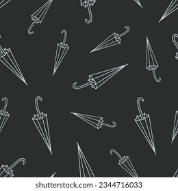 Seamless vector doodle umbrella pattern. Stylish fashion element background for fabric, textile, cover.