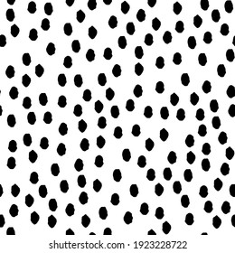 Seamless vector dot abstract pattern. Trendy round shapes. Geometric polka dot circles. Monochrome black and white repeat line design. Perfect for fashion, fabric, textile, and web graphic design.