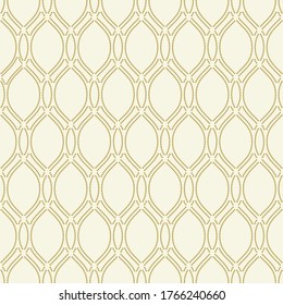 Seamless vector dotted golden wavy ornament. Modern background. Geometric modern pattern