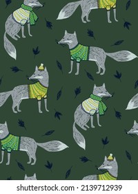 Dibujo vectorial de zorros sin foco. Se puede usar para la impresión de camisetas para bebés, diseño de impresión de moda, ropa para niños, ducha de bebé, celebración, saludo e invitación.