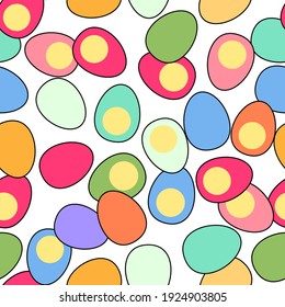 Seamless vector easter eggs pattern. Colorful endless background. EPS 10