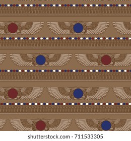 Seamless Vector Egyptian Signs Pattern