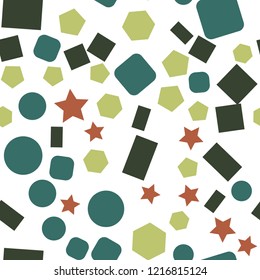 Seamless vector EPS 10 Abstract geometric pattern. Multicolor Figures. Texture for print and Banner. Flat style
