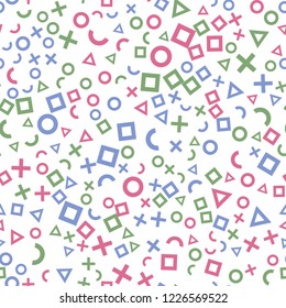 Seamless vector EPS 10 Abstract geometric pattern. Multicolor Figures. Texture for print and Banner. Flat style
