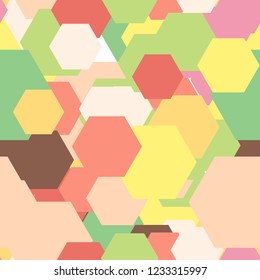 Seamless vector EPS 10 Abstract geometric pattern with Hexagons. Multicolor Figures. Texture for print and Banner
