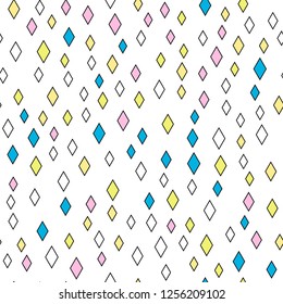 Seamless vector EPS 10. Abstract geometric pattern with rhombus. Multicolor Figures. Texture for print and Banner. Flat style
