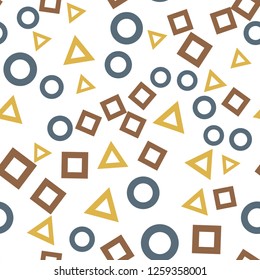 Seamless vector EPS 10. Abstract geometric pattern. Multicolor Figures. Texture for print and Banner. Flat style
