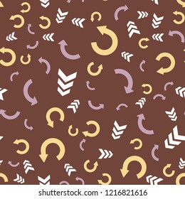 Seamless vector EPS 10. Colorful pattern with different Arrows. Texture background for textile, print, paper, fabric background, wallpaper