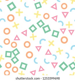 Seamless vector EPS 10 pattern, Abstract geometric pattern. Multicolor Figures. Texture for print and Banner. Flat style

