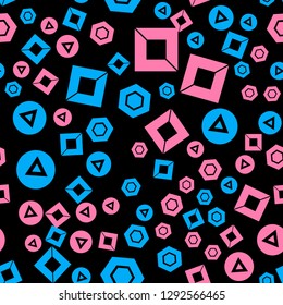 Seamless vector EPS 10 pattern pattern with different shapes objects. Texture background for textile, print, paper, fabric background, wallpaper