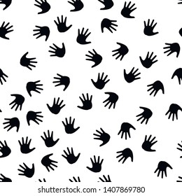 Seamless vector EPS 10 pattern with hands. Teamwork concept