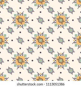 Seamless vector ethnic decorative pattern with ornament. Background for printing on paper, wallpaper, covers, textiles, fabrics, for decoration, decoupage, scrapbooking and other