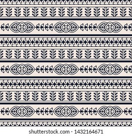 seamless vector ethnic floral hand drawn mirror pattern. seamless template in swatch panel. design for print, textile, packaging