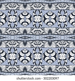 Seamless vector ethnic hand drawing pattern, pattern can be used for wallpaper, pattern fills, surface textures 