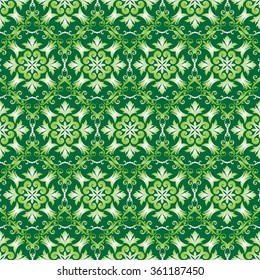 Seamless vector ethnic ornament. Detailed openwork pattern of mandalas on a white background.