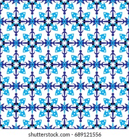 Seamless vector ethnic ornament. Detailed openwork pattern of mandalas on a white background.