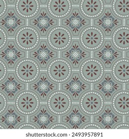 Seamless vector ethnic ornament. Floor Tiles Moroccan Design Decor For Interior Exterior Home Decoration Murals Design Used Ceramic Tile on grey background.