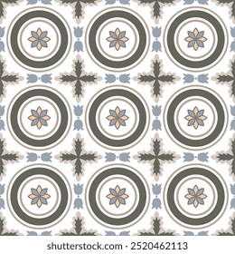 Ornamento étnico de vetor sem costura. Azulejos do assoalho Marrocos Design Decoração para interiores Decoração exterior Murais Design Usado Telha cerâmica no fundo branco.