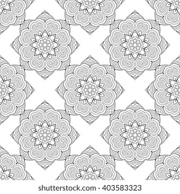Seamless  vector  ethnic ornate background.  Islam, Arabic, Indian, ottoman style. Background, wallpaper, textile. 