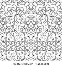 Seamless  vector  ethnic ornate background.  Islam, Arabic, Indian, ottoman style. Background, wallpaper, textile. 
