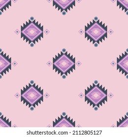 Seamless vector ethnic pattern. Traditional geometric folk ornament. Indian, Turkish, Mexican, American, Aztec motives. 