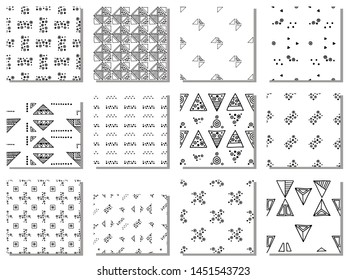 Seamless vector etnic tribal, traditional geometric abstract pattern geometrical background with hand drawn vector tribal element Etnic print, seamless vector background geometric Back ground pattern