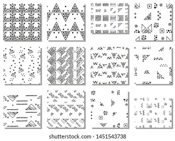 Seamless vector etnic tribal, traditional geometric abstract pattern geometrical background with hand drawn vector tribal element Etnic print, seamless vector background geometric Back ground pattern