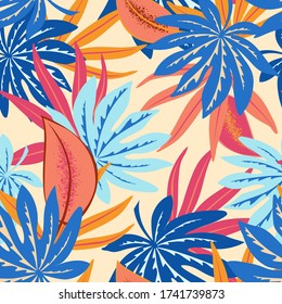 Seamless Vector Exotic Botanical Pattern