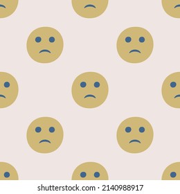 Patrón de expresión facial vectorial sin brillo. Repetir el fondo de sonrisas de chat para tela, textil, envoltura, cubierta, etc.