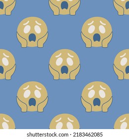 Seamless vector facial expression pattern. Repeat chat smiles background for fabric, textile, wrapping, cover etc.