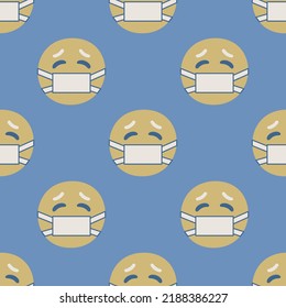 Seamless vector facial expression pattern. Background for fabric, textile, wrapping, cover etc.