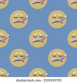 Seamless vector facial expression pattern. Repeat chat smiles background for fabric, textile, wrapping, cover etc.