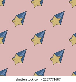 Seamless vector falling stars pattern. Background for design, fabric, textile, cover, wrapping.	