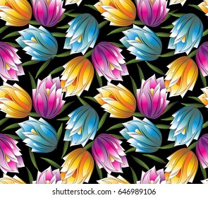 Seamless vector fancy flower wallpaper