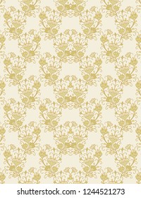 Seamless vector fantasy floral pattern with exotic flowers