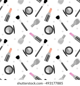 Seamless Vector Fashion Cosmetics Pattern