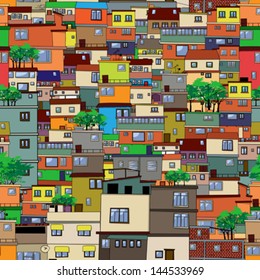 Seamless vector favela background
