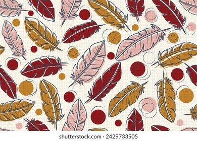 seamless vector feathers suitable for fabric, background, wallpaper, wrapping, cover, etc.