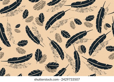 seamless vector feathers suitable for fabric, background, wallpaper, wrapping, cover, etc.
