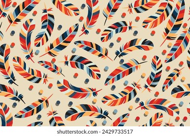 plumas de vector sin costura adecuadas para tela, fondo, papel pintado, envoltura, cubierta, etc.