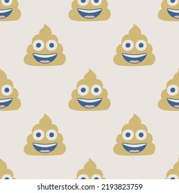 Heces vectoriales sin foco con un patrón de expresión facial. Fondo de tela, textil, envoltura, cubierta, etc.