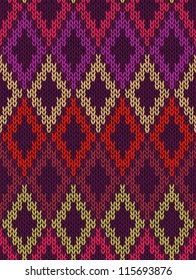 Seamless Vector Female Knitting and Embroidery Ornamental Pattern