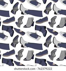 Seamless Vector Female Shoes Pattern