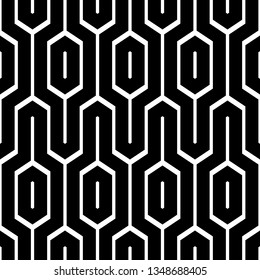 Seamless vector. Figures, hexagons pattern. Shapes ornament. Forms background. Tribal wallpaper. Ethnic image. Folk backdrop. Geometric motif. Digital paper, web design, textile print.