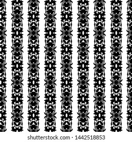 Seamless vector file. Imitation lace. Black lace on white background. For decor fabric, paper, Wallpaper, packaging. Layered vector file.