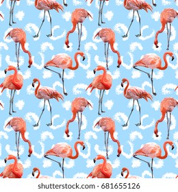 Seamless Vector Flamingo Pattern