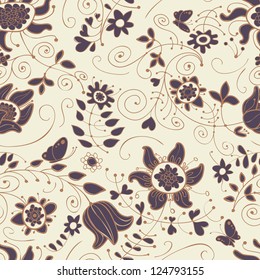 Seamless vector floral background