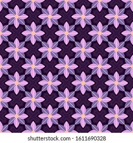 Seamless vector floral background. Abstract shapes, decorative geometric flowers. Can be used for wallpapers, fill images, web page, background, surface